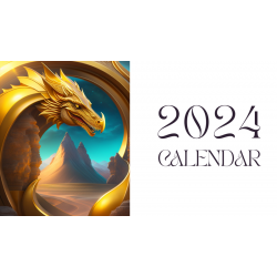 Dynastic Golden Dragon Heads Lunar Year Of The Dragon 2024 Calendar