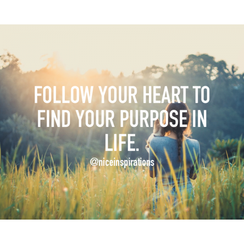 Follow your heart to find your purpose in life.